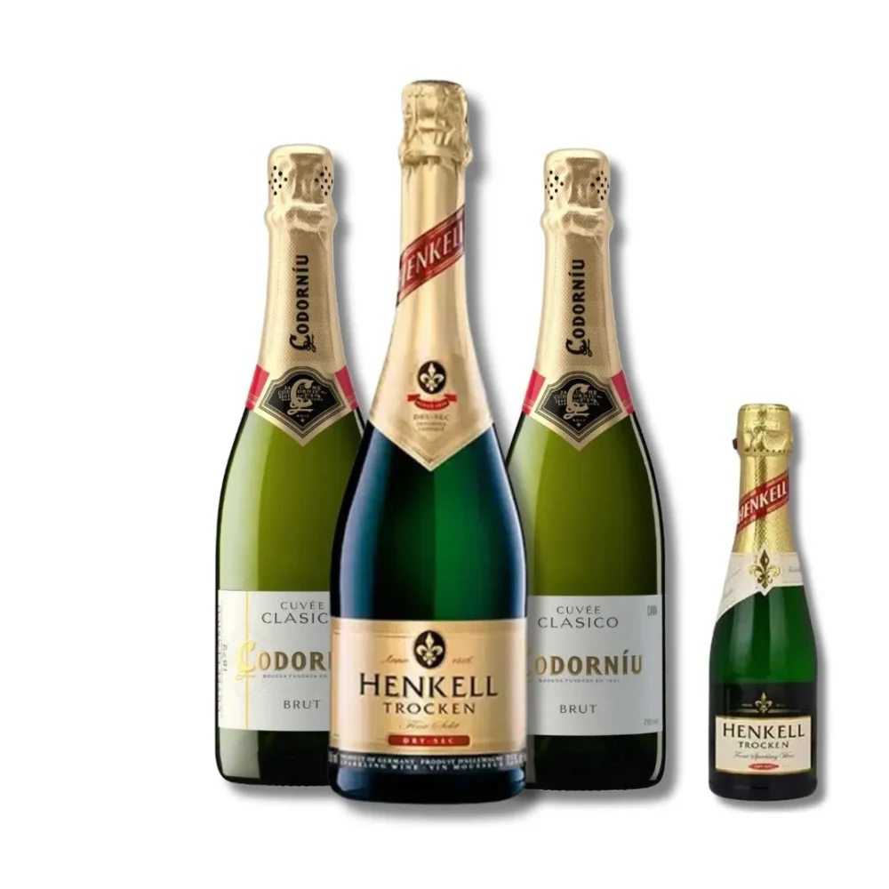 Kit Espumantes Henkell Trocken Dry Sec Magnum 1,5L e 2 Cava Codorníu Clásico Brut- Brinde Exclusivo (4 Unidades) Kit Espumantes Henkell Trocken Dry Sec Magnum 1,5L e 2 Cava Codorníu Clásico Brut- Brinde Exclusivo (4 Unidades)