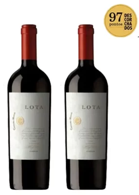Vinho Chileno Prmiado Cousiño Macul Lota 2 Garrafas, Cabernet Sauvignon e Merlot, 97 Pontos, Eleito Melhor Vinho do Chile