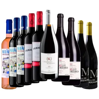 Kit Adega Cheia Vinhos Portugueses Renomados - Adega Bartolomeu - Vinho Português - Portugal - Vinhos Premiados - Atlântico - Regional - Alentejano - Adega - Mangualde - Foral de Loureiro - Periquita Original - Caminho Romano Dão