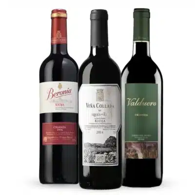 Vinhos Espanhóis Marques de Riscal Vina Collada 2016 e Beronia Crianza 2016 e Valduero Crianza 2014
