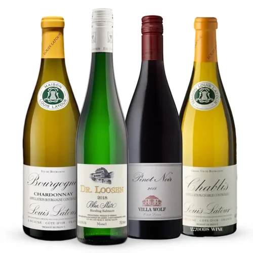 Pack Vinhos França e Alemanha Chablis Chardonnay Pinot Noir e Riesling Kabinett