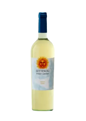 O Settesoli Pinot Grigio da Sicília é um vinho branco italiano elegante e refrescante. Produzido na região da Sicília, é feito a partir da uva Pinot Grigio e apresenta notas de frutas cítricas e flores brancas. É perfeito para acompanhar pratos leves e aperitivos, e sua acidez refrescante o torna uma ótima escolha para dias quentes.