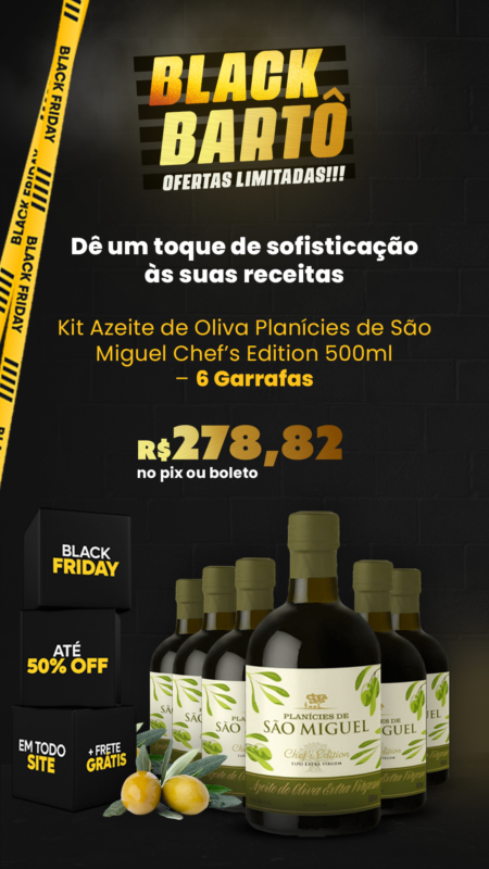 Kit Azeite de Oliva Planícies de São Miguel Chef’s Edition 500ml – 6 garrafas