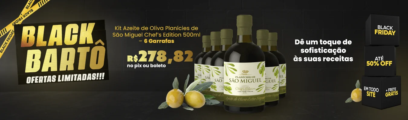 Kit Azeite de Oliva Planícies de São Miguel Chef’s Edition 500ml – 6 garrafas (Banner site)