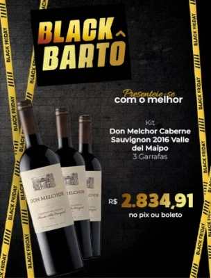 Black Friday - Kit Don Melchor Cabernet Sauvignon 2016 Valle del Maipo – 3 Garrafas