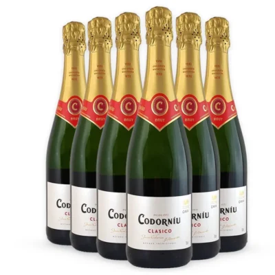 Kit Espumante Codorníu Clássico Brut Espanhol 750ml Envelhecido durante 15 meses – 6 Garrafas