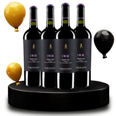 Kit I Muri Primitivo Vinho da Itália Safra 2017 - 4 Garrafas BLACK FRIDAY 15% 2