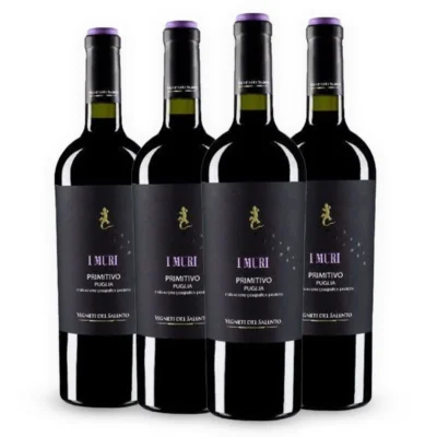 Kit I Muri Primitivo Vinho da Itália Safra 2017 - 4 Garrafas BLACK FRIDAY 15%