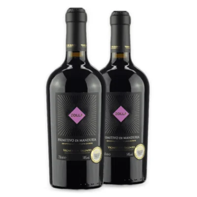 Kit Vinho Italiano Zolla Primitivo di Manduria 2018 750ml – 2 Garrafas