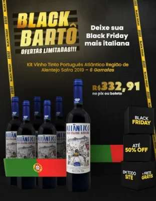Kit Vinho Tinto Português Atlântico Região de Alentejo Safra 2019 – 6 Garrafas (banner mobile)