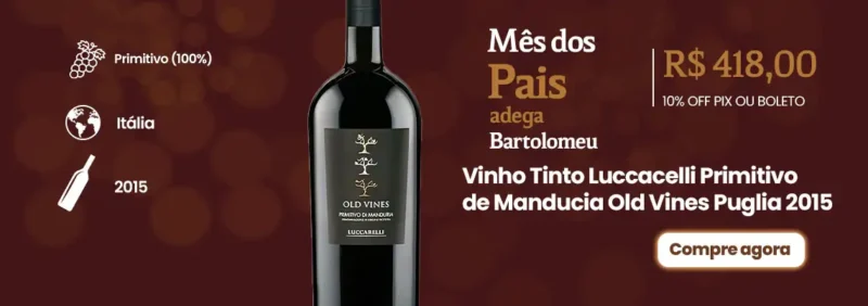 Vinho Tinto Luccacelli Primitivo de Manducia Old Vines Puglia 20151140x402