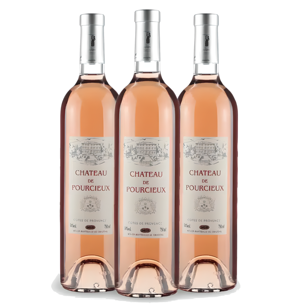 Pack 3 und Vinho Rose Chateau de Pourcieux Côtes de Provence Frances 2020 750ml