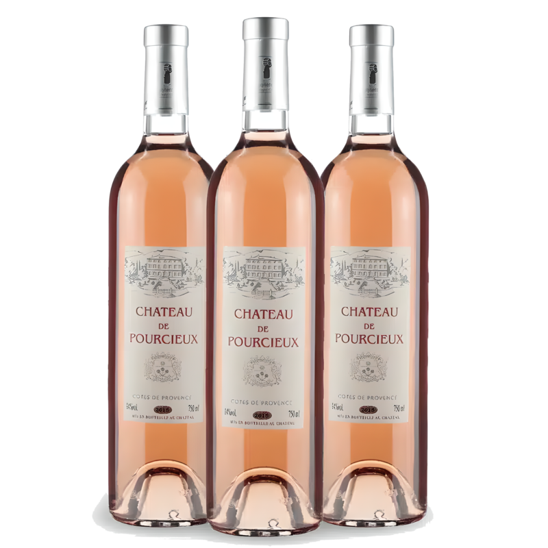 Pack 3 und Vinho Rose Chateau de Pourcieux Côtes de Provence Frances 2020 750ml
