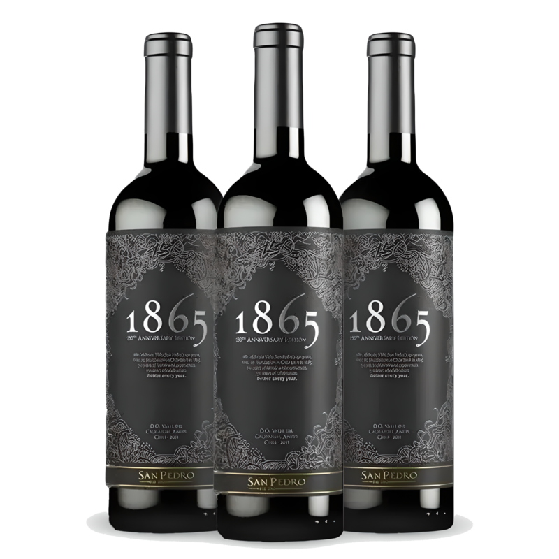 Pack com 03 1865 Edição de Aniversário 150 Anos Cabo de Hornos 2011. Vinhos Chilenos