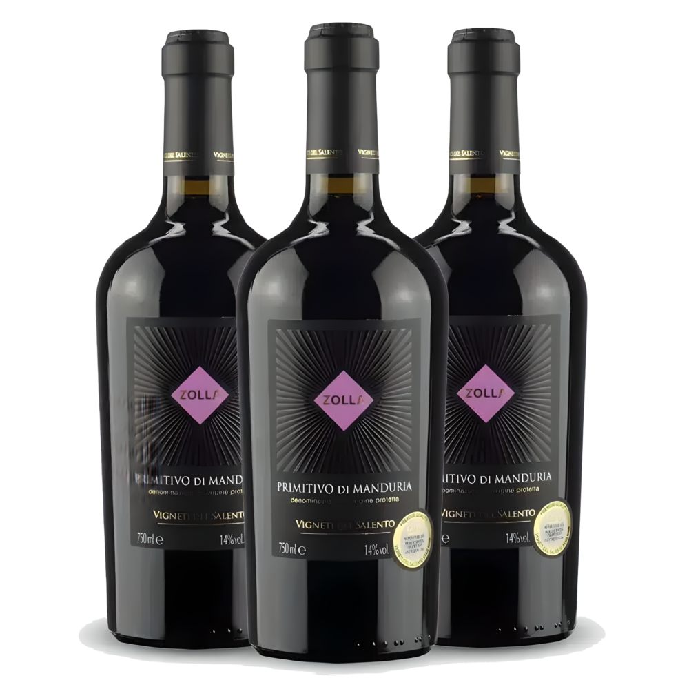 Degustação Vertical Vinho Italiano Zolla Primitivo di Manduria 2017 18 19