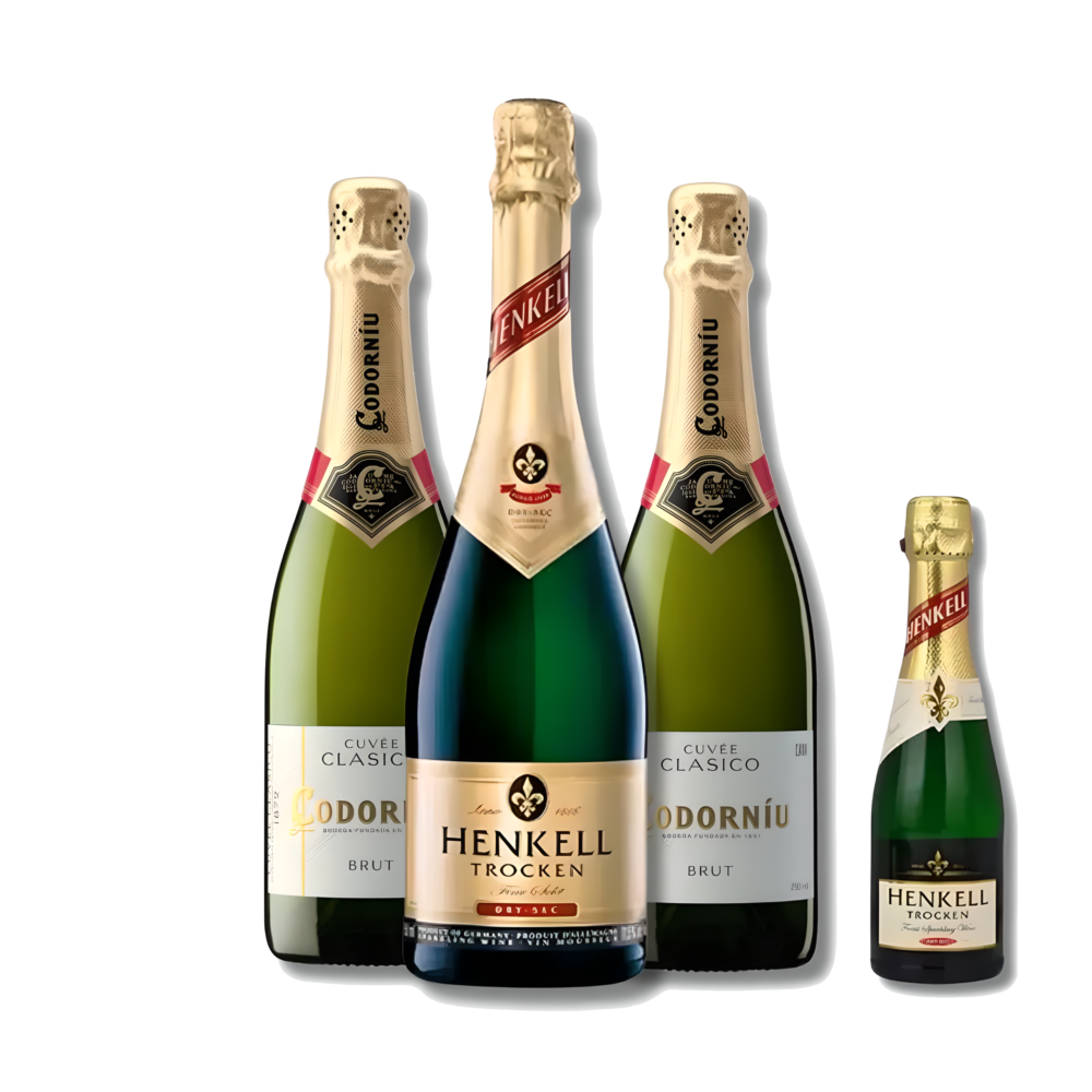 Kit Espumantes Henkell Trocken Dry Sec Magnum 1,5L e 2 Cava Codorníu Clásico Brut- Brinde Exclusivo (4 Unidades)
