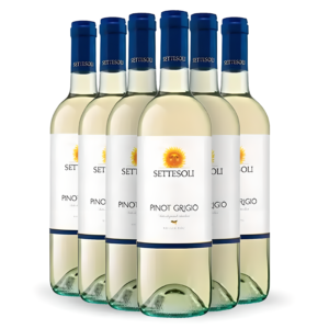 Kit Settesoli Pinot Grigio Sicília Vinhos Italianos Cantine Settesoli -6 Garrafas