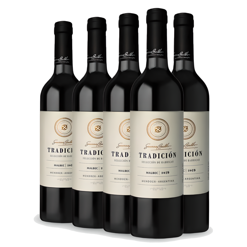 Kit Vinho Tinto Argentino Susana Balbo Tradición Malbec 2019- 5 Garrafas