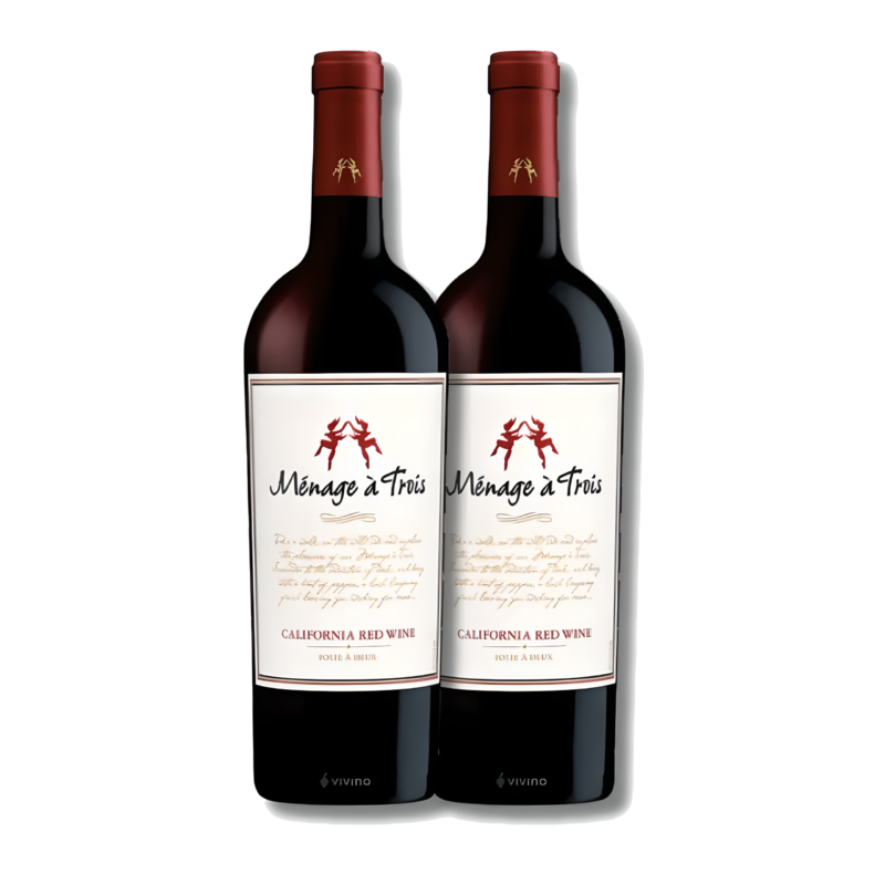 Kit com 02 Menage à Trois California Red Wine 2017 Vinhos Americanos