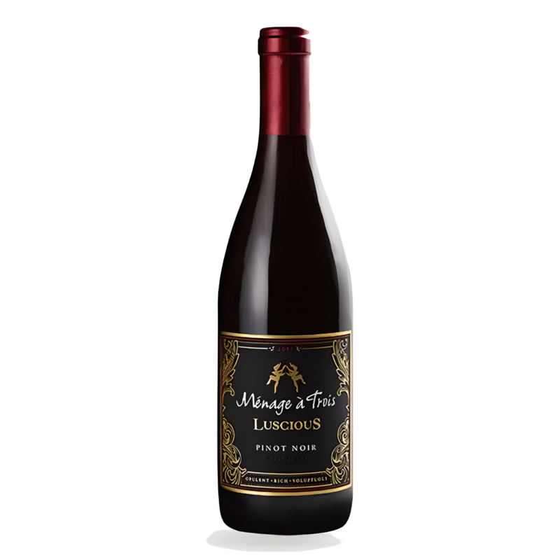 Vinho Tinto Ménage à Trois Luscious Pinot Noir 2018 Califórnia Estados Unidos