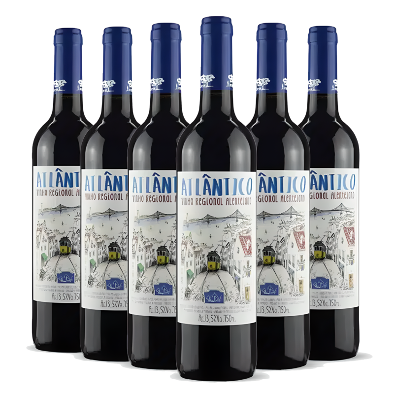 Kit Vinho Tinto Português Atlântico Região de Alentejo Safra 2020- 6 Garrafas
