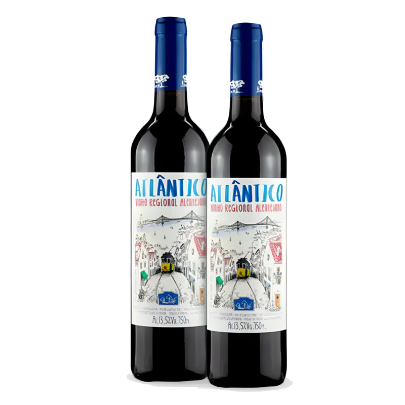 Kit Vinhos Tinto Português Atlântico Região de Alentejo Safra 2020- 2 Garrafas